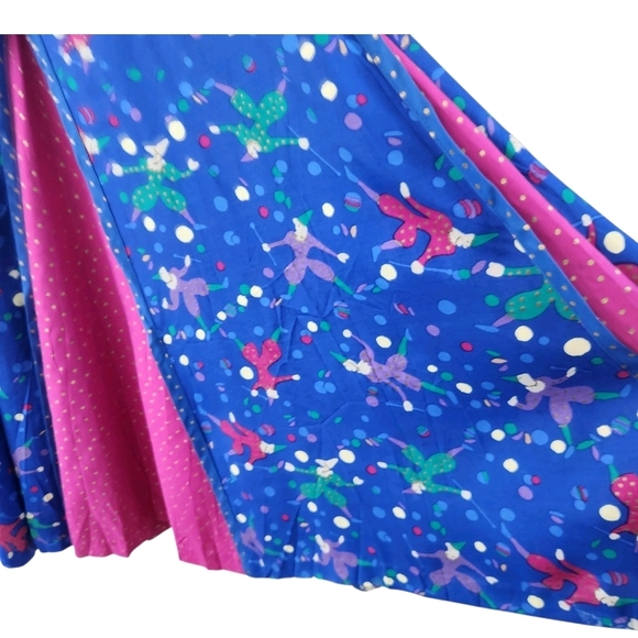 Vintage Jeanne Marc Jester Circus Rayon Skirt Pleated Made In USA Womens Size S - Picture 6 of 9